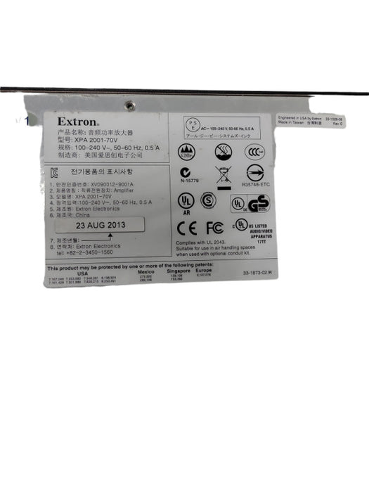 Extron XPA 2001 - 70V Professional Audio Power Amplifier