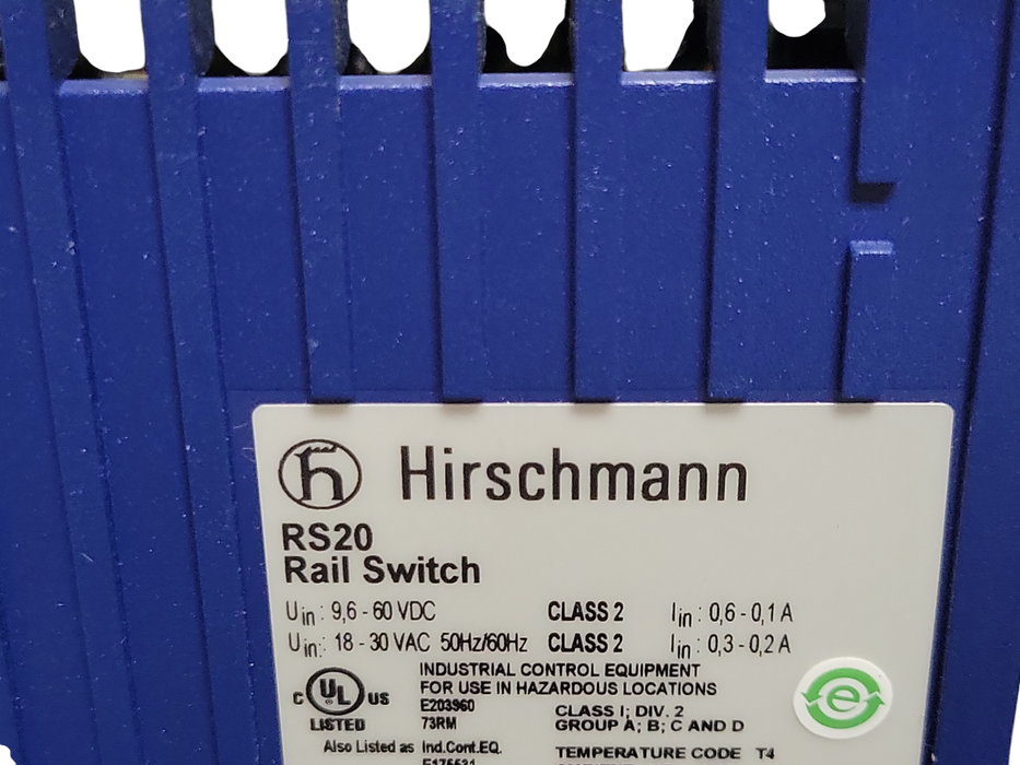 Lot of 2x Hirschmann RS20 Rail Switch, READ