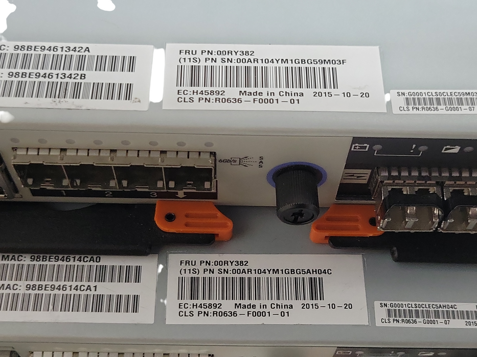 Lot of 2x IBM 00RY382 00AR104 Storwize V3700 Node Controllers, READ