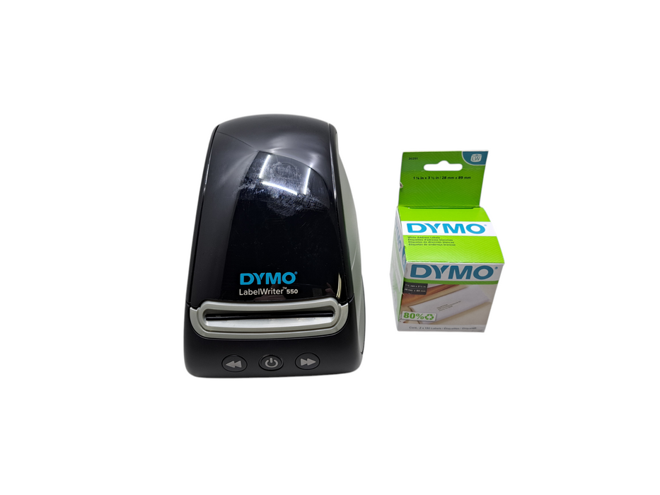 Dymo LabelWriter 550 Thermal Label Printer w/ Spool Assembly & 2x Rolls