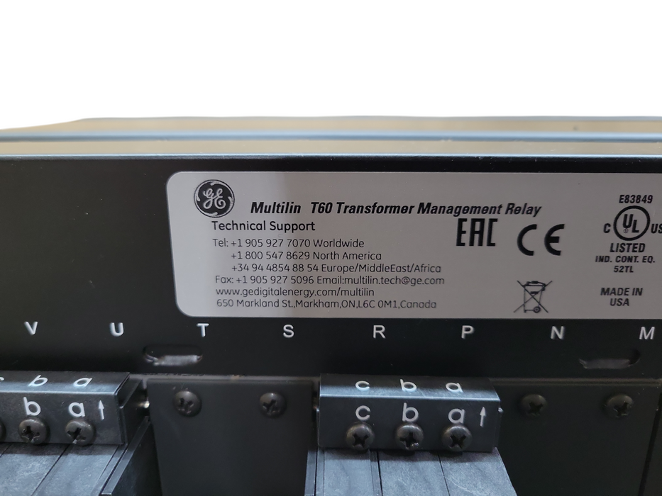 GE T60U00HLLF8NH4AMXXP6DU6CW6D Transformer Protection System MULTILIN T60 300V