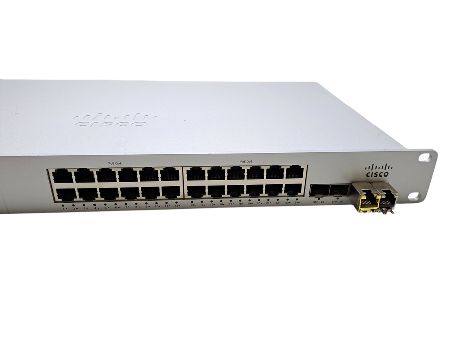 Cisco Meraki MS225-24P-HW 24x 1GE PoE+ 4x SFP+ Cloud Managed L2 Switch UNCLAIMED
