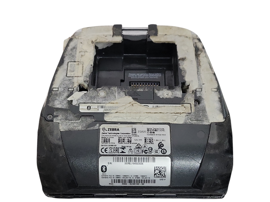 Zebra ZQ520 Mobile Printer ZQ52-AUN0100-00, No battery, For Parts *Read*