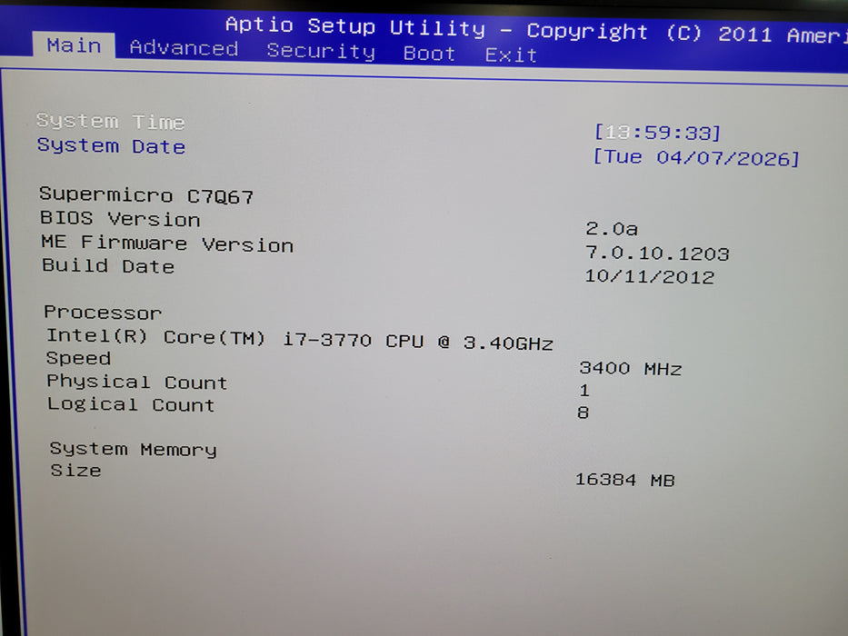 Intel Core i7-3770 Supermicro C7Q67 16GB DDR3 NO HDD ADAPTEC RAID 3x500W PSU