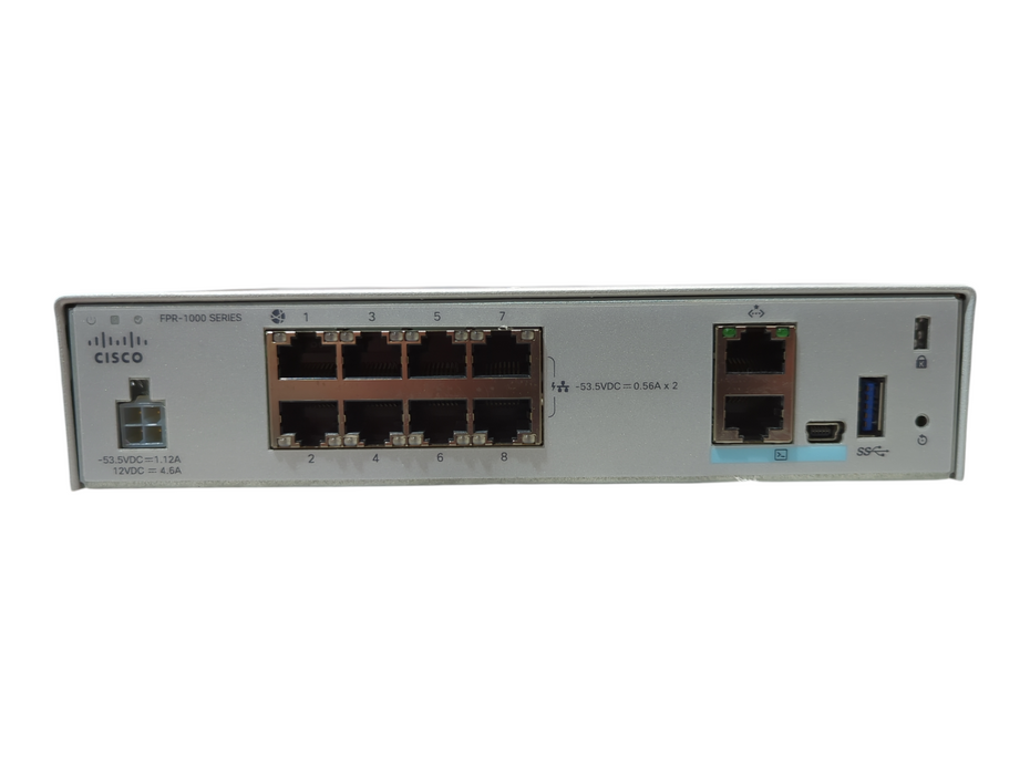 Cisco Firepower 1000 Series FPR-1010 Network Security Firewall, No PWR