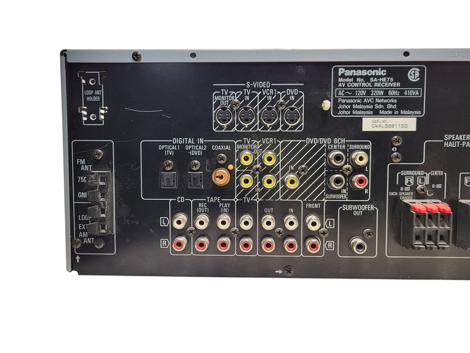 Panasonic SA-HE75 Home Theater Receiver 320W Built-In Digital Surround Decoder