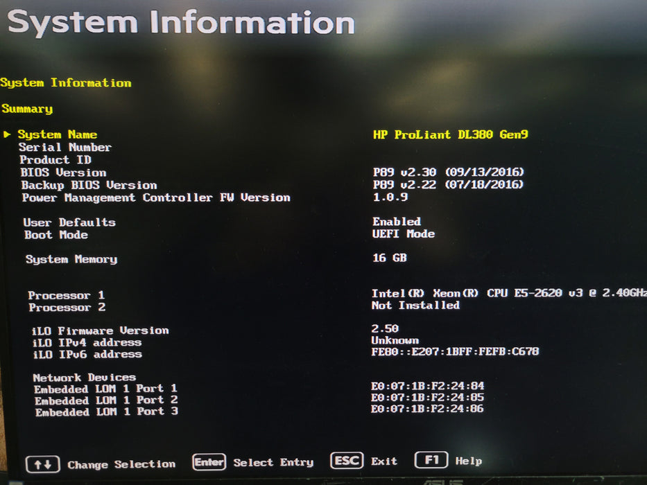 HP ProLiant DL380 Gen9 - Xeon E5-2620 v3 16GB DDR4 P440ar 2x500W PSU