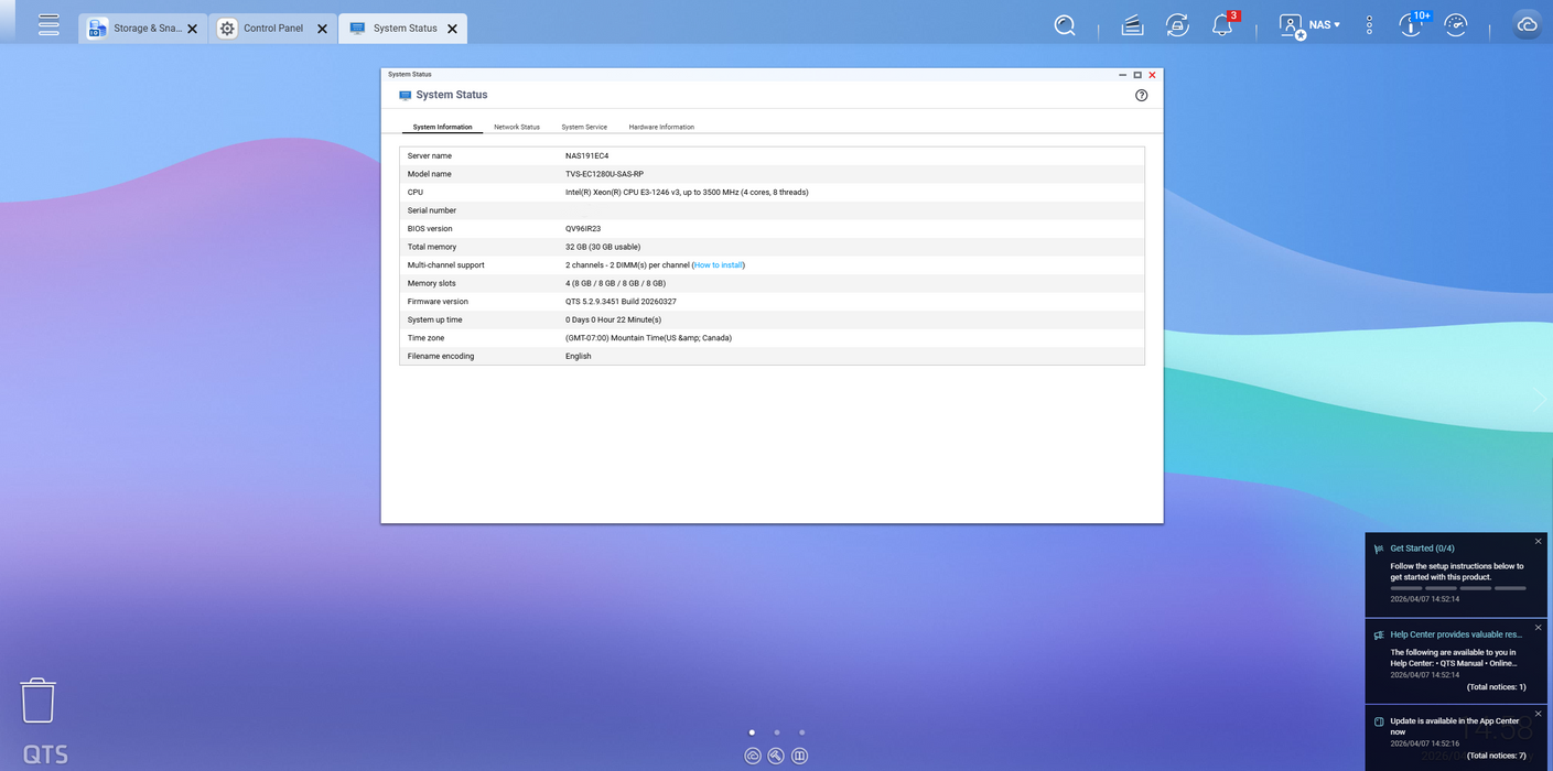 QNAP TVS-EC1280U-SAS-RP 12-Bays NAS w/ 12x4TB SAS & 1x 128GB mSATA & 32GB RAM