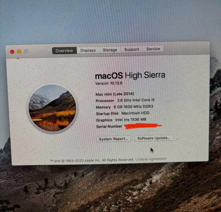 Apple Mac mini Late 2014 Intel Core i5-4278U@2.6GHz 8GB RAM 1TB HDD Q