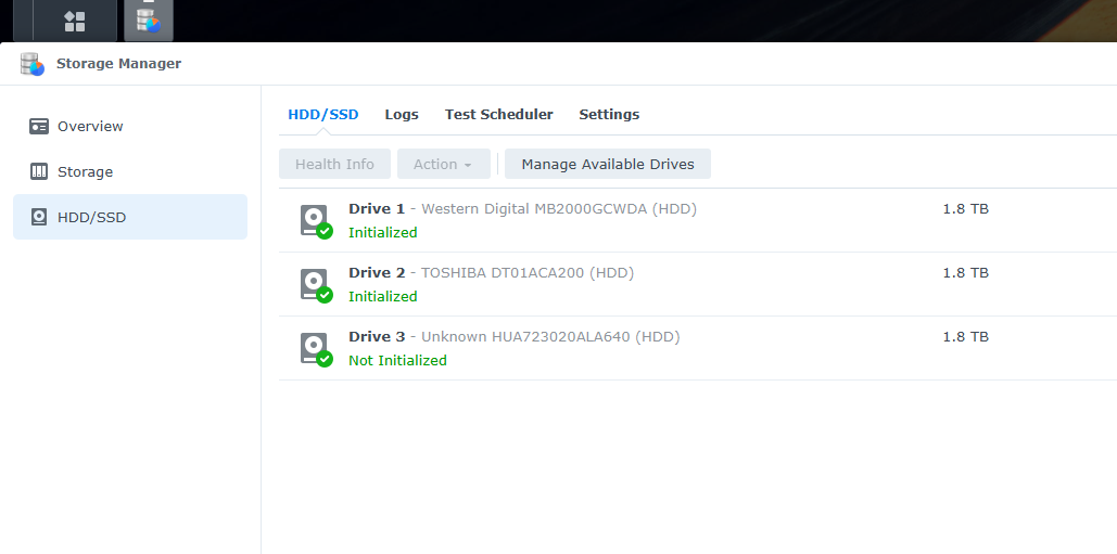Synology DS1515+ 5-Bay NAS Disk Station 3x 2TB HDDs