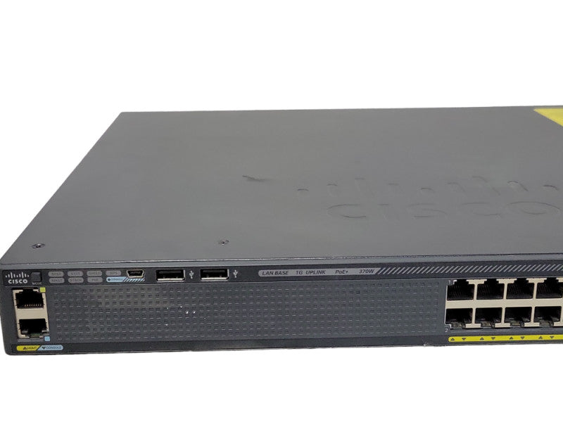 Cisco WS-C2960X-24PS-L 24-Port 4x SFP PoE Gig Managed Switch w/ C2960-Stack Q_