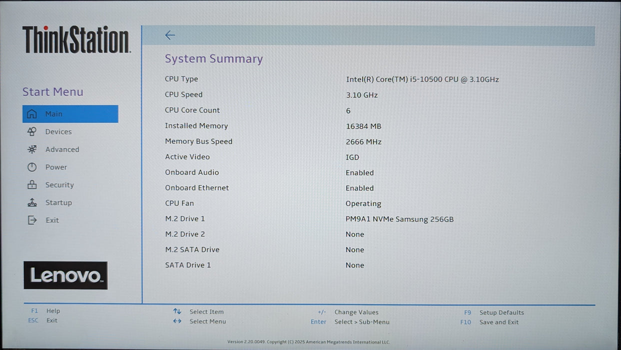 Lenovo ThinkStation P340 Tiny, i5-10500 3.10GHz, 16GB DDR4, 256GB NVMe, Wi-Fi