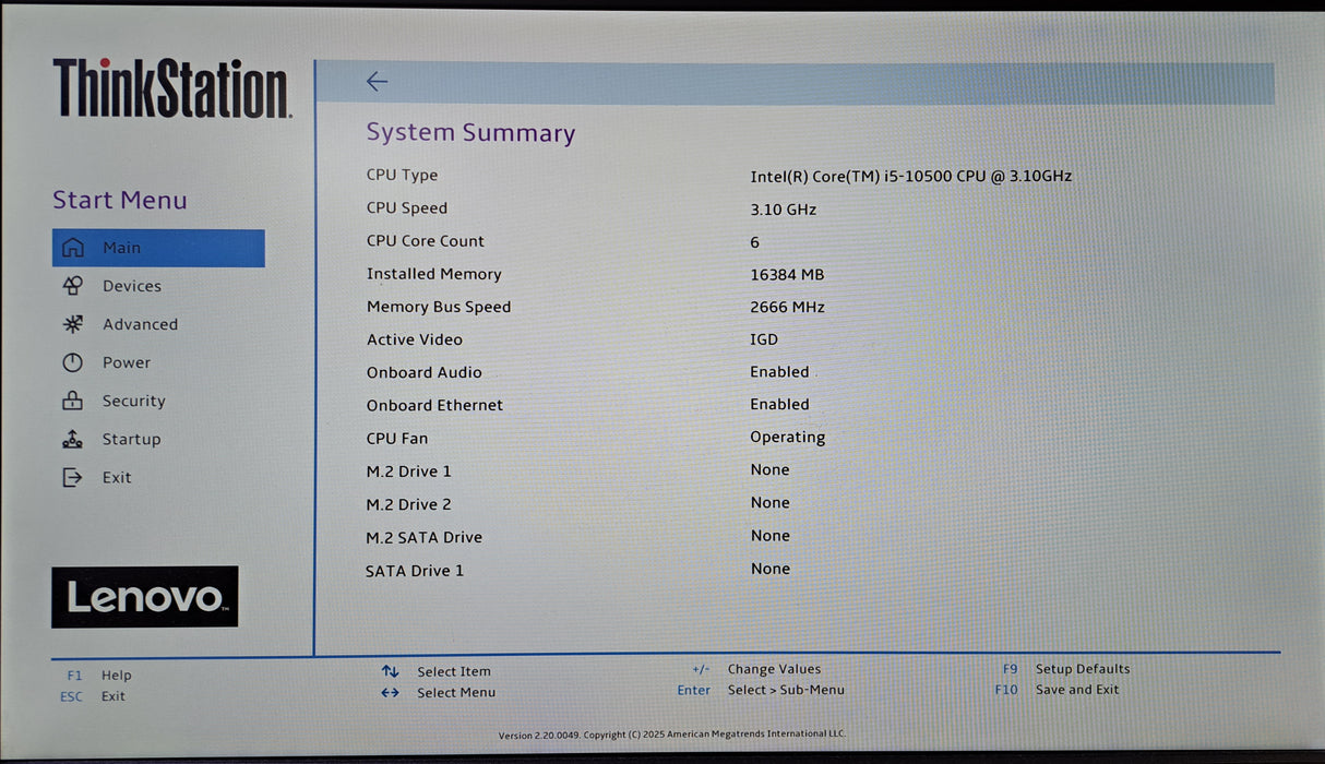 Lenovo ThinkStation P340 Tiny | Intel Core i5-10500 @3.10GHz, 16GB DDR4, No HDD