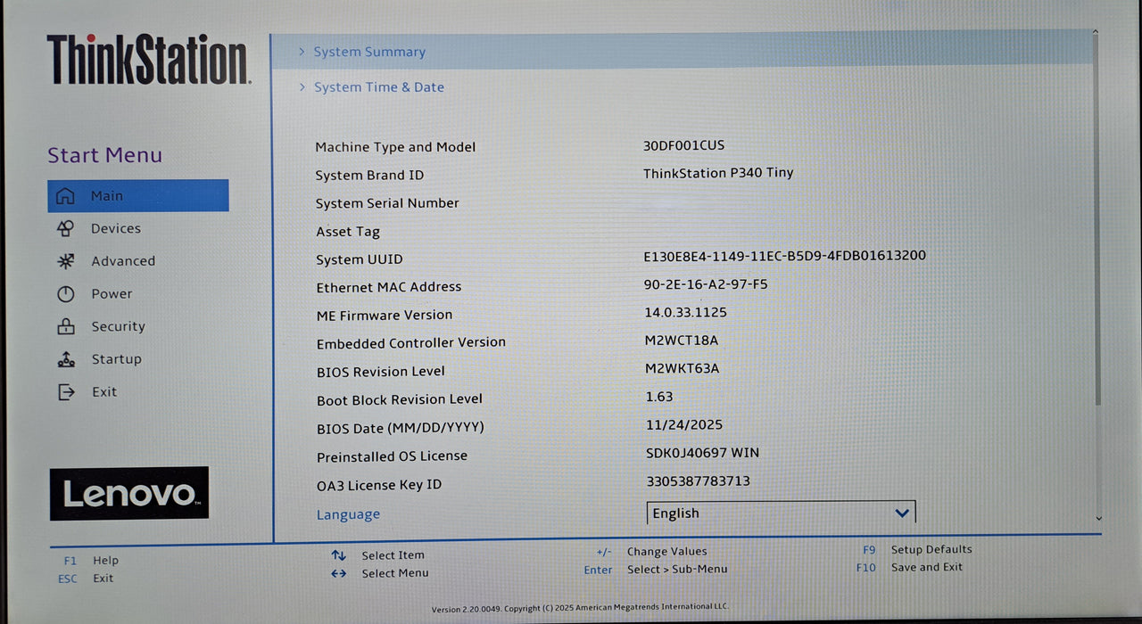 Lenovo ThinkStation P340 Tiny | Intel Core i5-10500 @3.10GHz, 16GB DDR4, No HDD