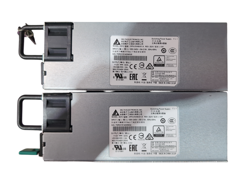 Lot of 2x Delta Electronics DPS-250AB-81 A 250W PSU Power Supply