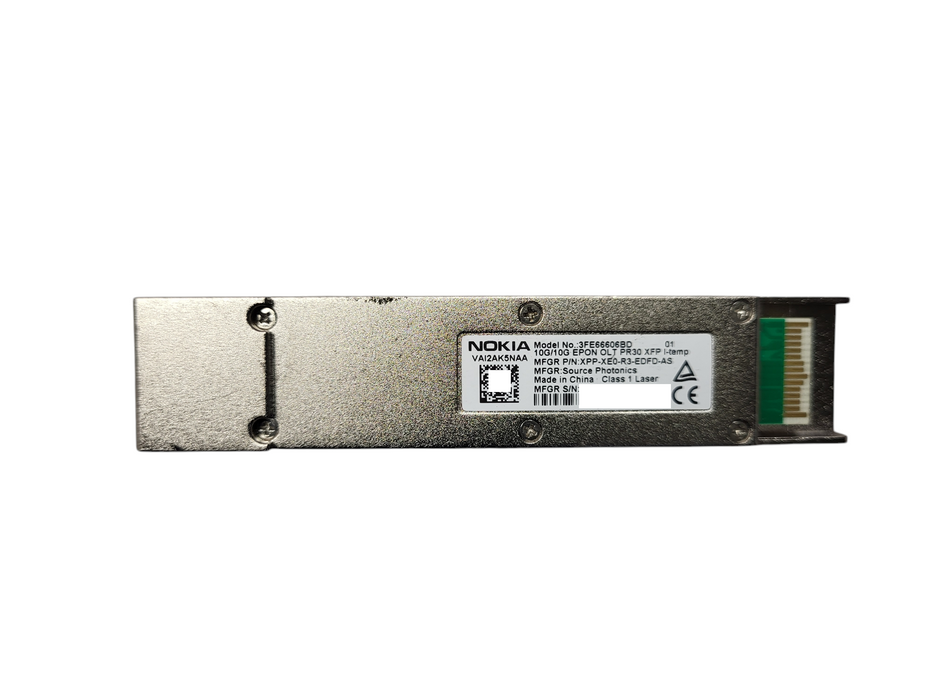 Nokia 3FE66606BD 10G/10G EPON OLT PR30 XFP I-Temp Class 1 Laser Transceiver