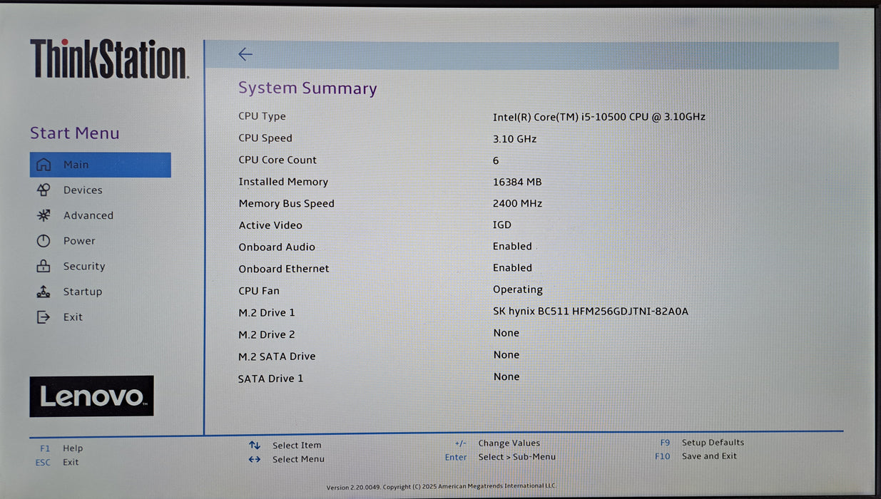 Lenovo ThinkStation P340 Tiny | Core i5-10500 @3.10GHz, 16GB DDR4, 256GB NVMe
