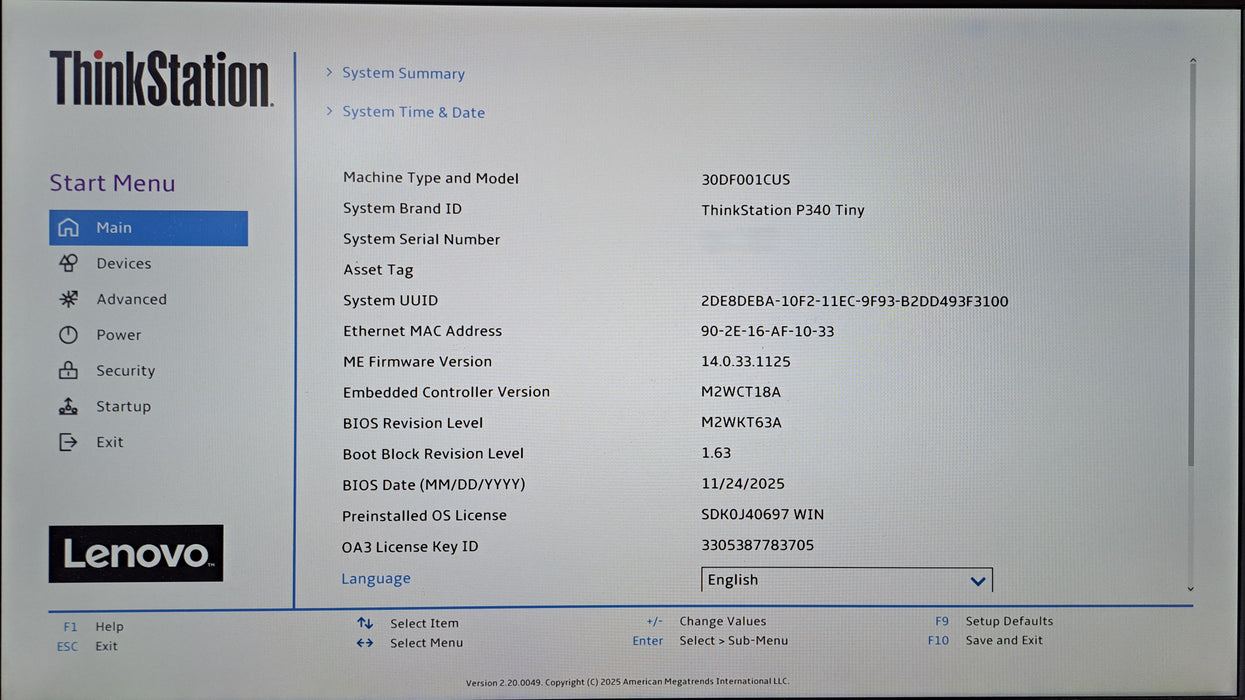 Lenovo ThinkStation P340 Tiny | Core i5-10500 @3.10GHz, 16GB DDR4, 256GB NVMe