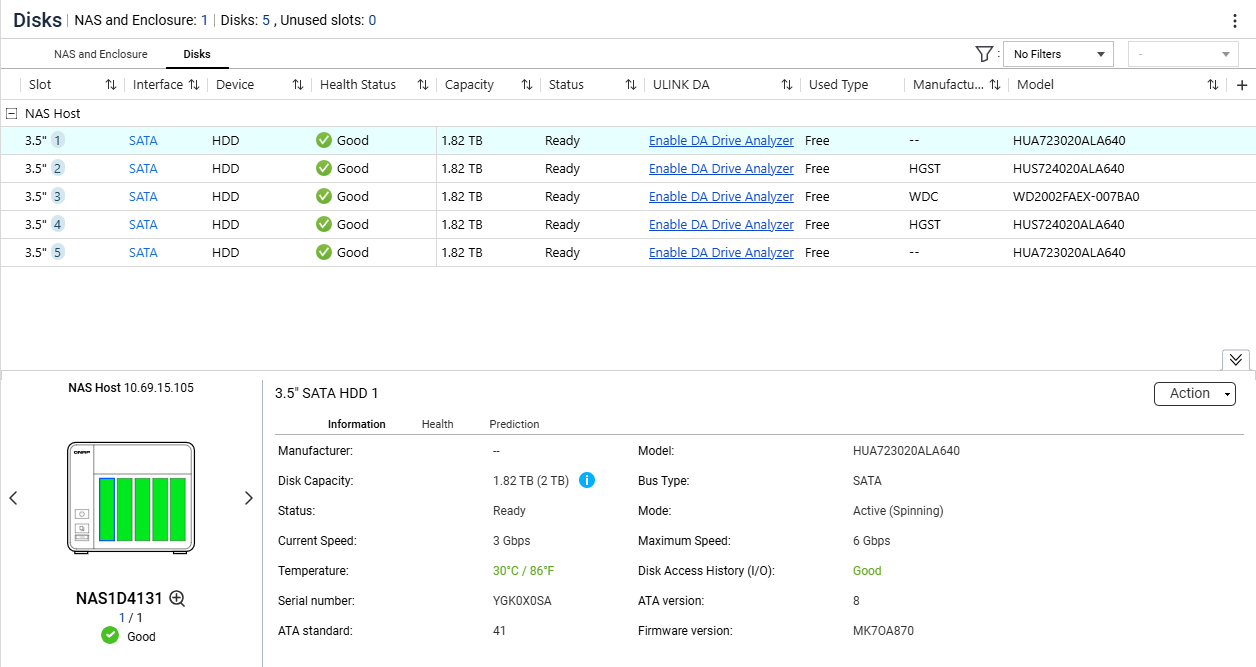 QNAP TS-531X 5-Bays NAS w/ 5x2TB HDDs, 2GB RAM, 2 x 10GbE (SFP+), 2 x 1GbE