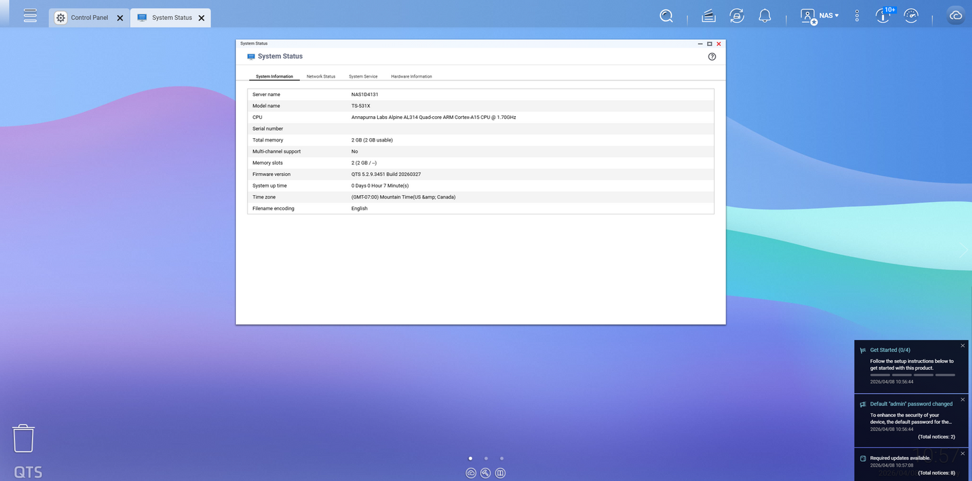 QNAP TS-531X 5-Bays NAS w/ 5x2TB HDDs, 2GB RAM, 2 x 10GbE (SFP+), 2 x 1GbE
