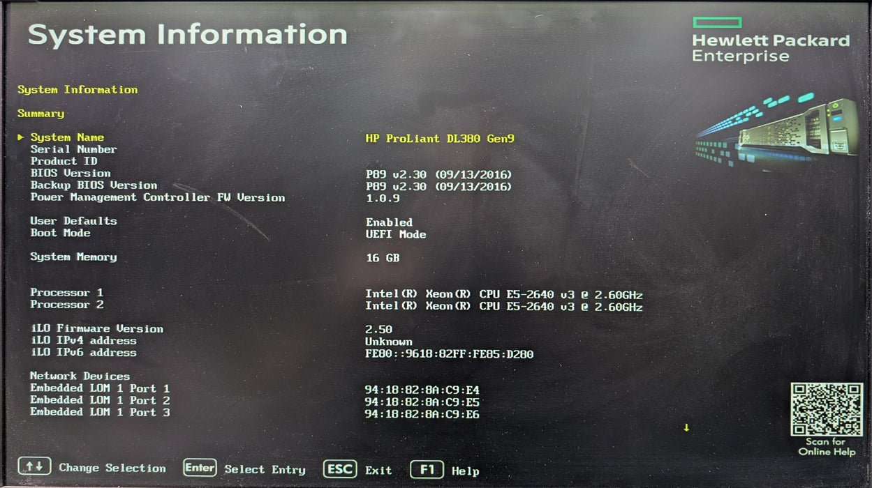 HP ProLiant DL380 Gen9 2U, 2x Xeon E5-2640 v3, 16GB DDR4, P440ar 2x500W PSU