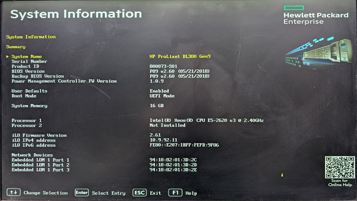 HP ProLiant DL380 Gen9 2U, Xeon E5-2620 v3 16GB DDR4 P440ar 2x500W PSU