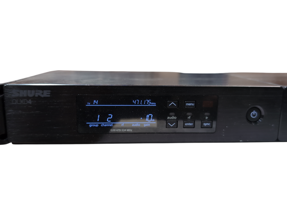 Shure QLXD4 (G50: 470 to 534 MHz), 2 Units in Rack Mount, 470-534 MHz, No PWR