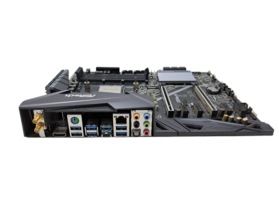 ASRock X470 Master SLI/ac Motherboard w/ Ryzen 7 2700X CPU, No RAM *READ*