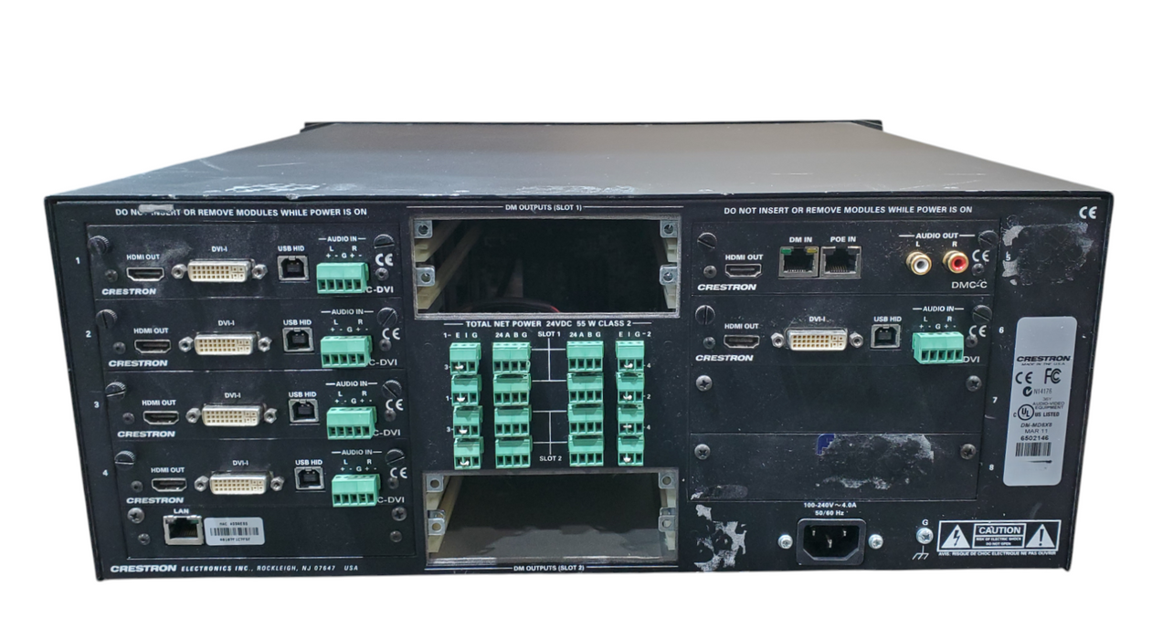 Crestron DM-MD8X8 Digital Media Matrix Switcher w/ Cards *READ*