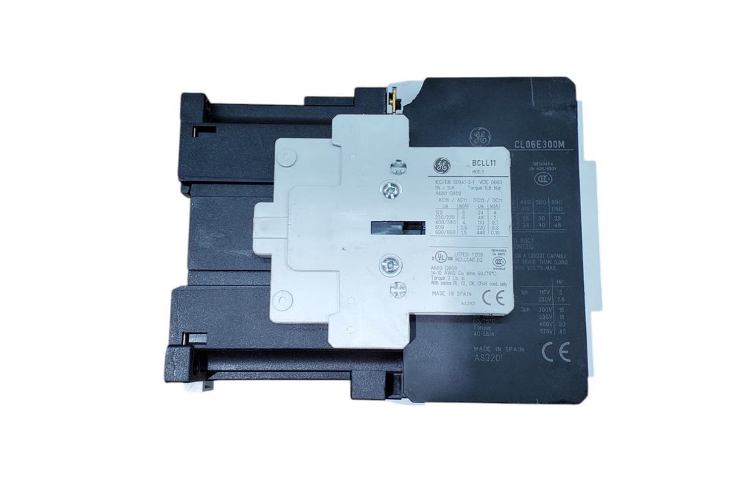 General Electric CL06E300M Contactor Relay w/ 2x BCLL11 Auxillary Contact *READ*