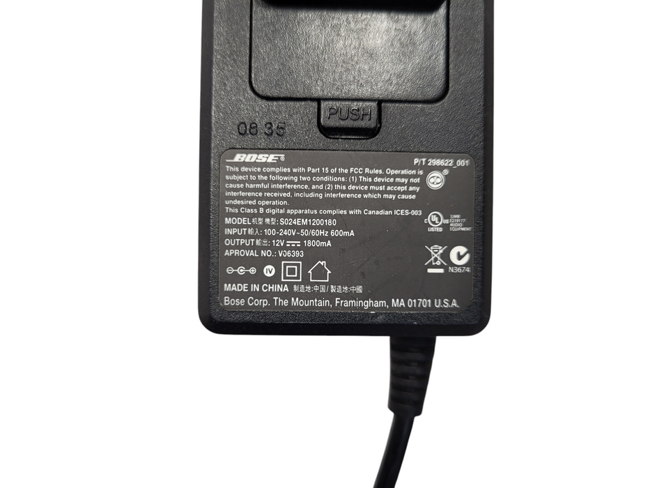 Bose AC Adapter S024EM1200180 12V 1.8A Power Supply