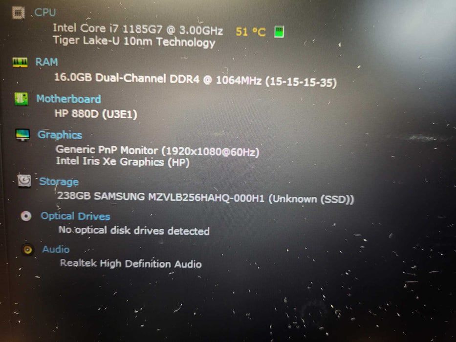 HP EliteBook 840 G8 i7-1185G7 16GB DDR4 256GB SSD READ