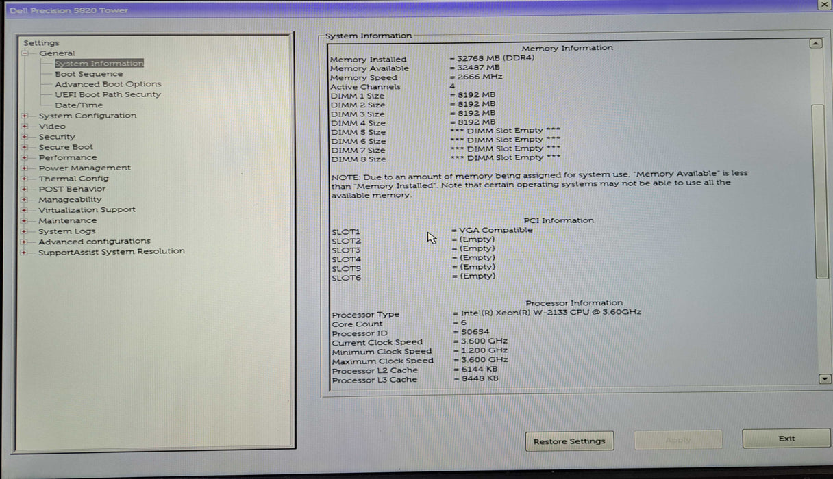 Dell Precision 5820 Tower | Xeon W-2133 @3.60GHz, 32GB DDR4, Quadro M2000