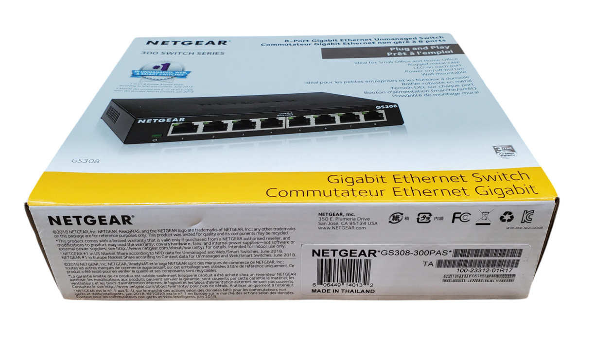 New Open Box  - Netgear GS308 8-Port Gigabit Ethernet Unamanged Switch