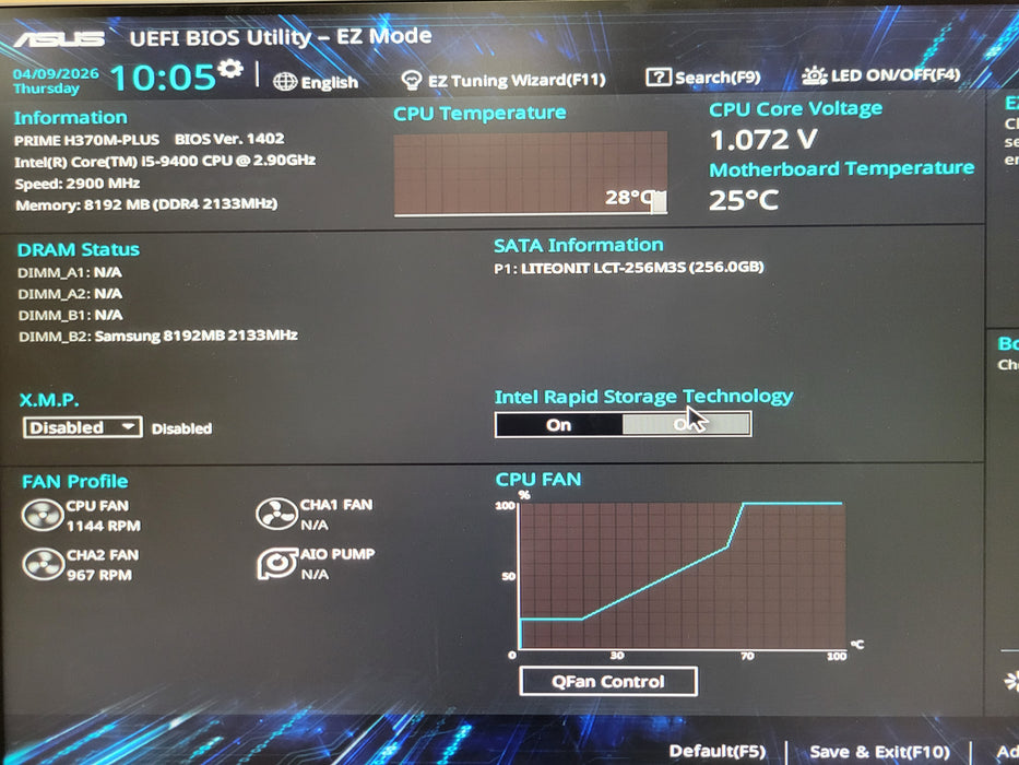 Custom/Asus Tower PC, core I5-9400 2.90GHz, 8GB DDR4, 256GB SSD, 450W PSU