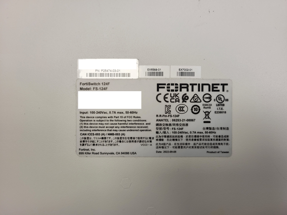 Fortinet FortiSwitch 124F FS-124F | 24-Port Gigabit Managed Ethernet Switch