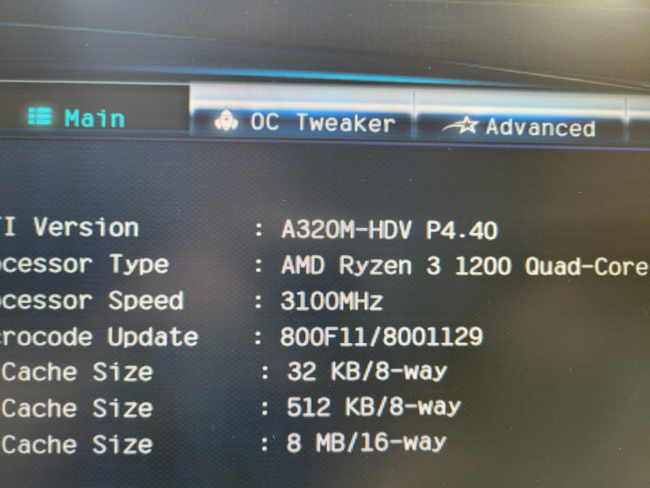 ASROCK A320M-HDV Motherboard AMD Ryzen 3 1200 CPU IO/Shield