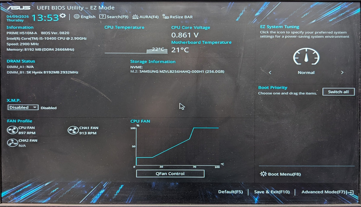 Custom PC, ASUS PRIME H510M-A, i5-10400 2.90GHz, 8GB DDR4, 256GB NVMe