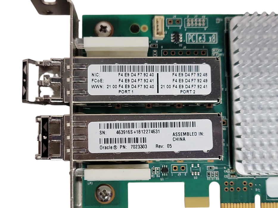 Oracle Qlogic QLE8362-ORL Dual Port 16Gb NIC 7023303 Low Profile W/ SFPs