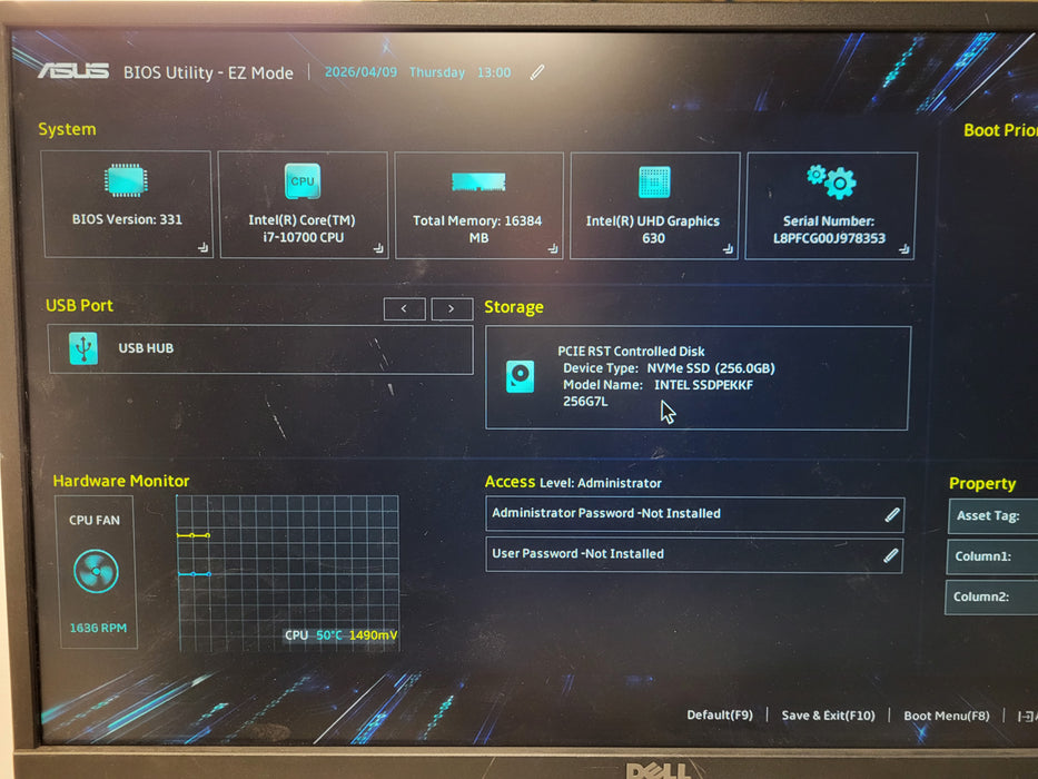 Asus ExpertCenter D7 SFF D700SC i7-10700 16GB DDR4 256GB NVMe