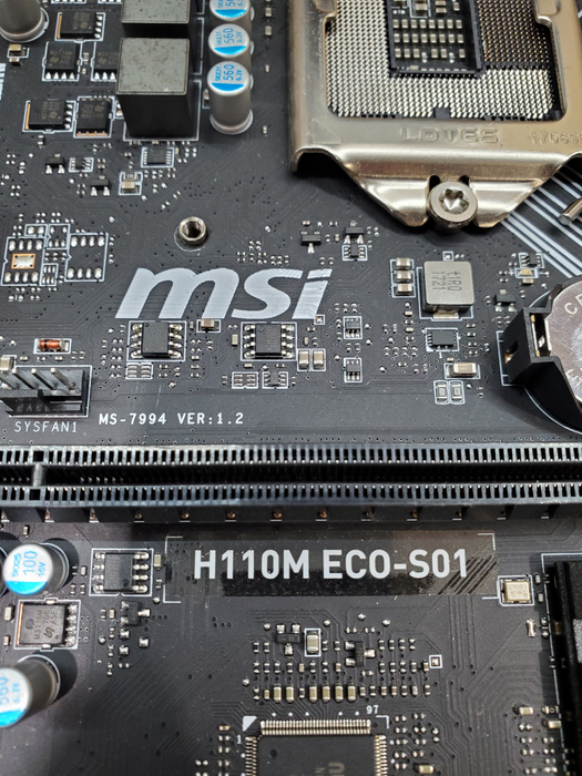 MSI H110M ECO-S01 LGA1151 Motherboard - No I/O Shield *READ*