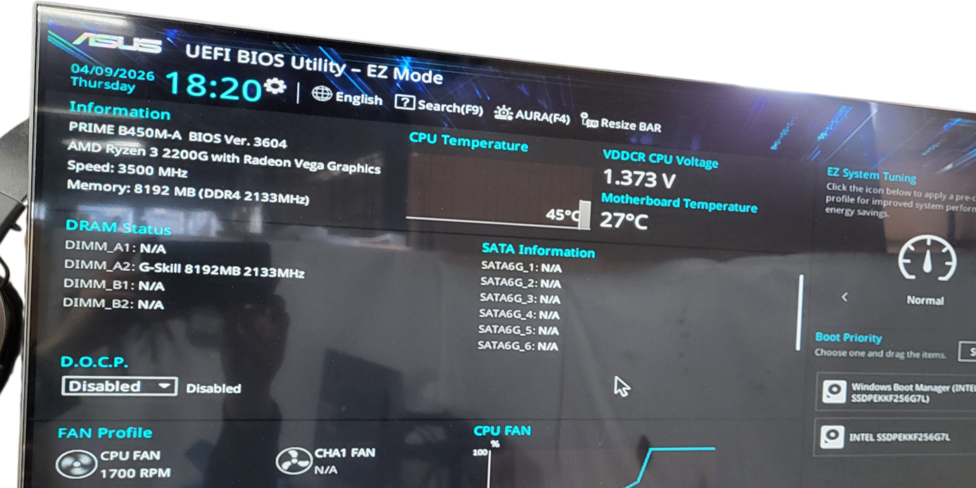Custom Pc Ryzen 3-2200G CPU | 8GB DDR4 | 256GB NVMe | Prime B450M-A