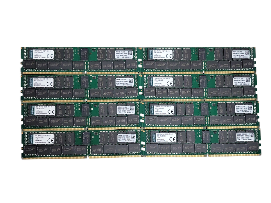 Lot of 8x Kingston 32GB 2Rx4 PC4-2133P-R DDR4 Server RAMs KTH-PL421/32G