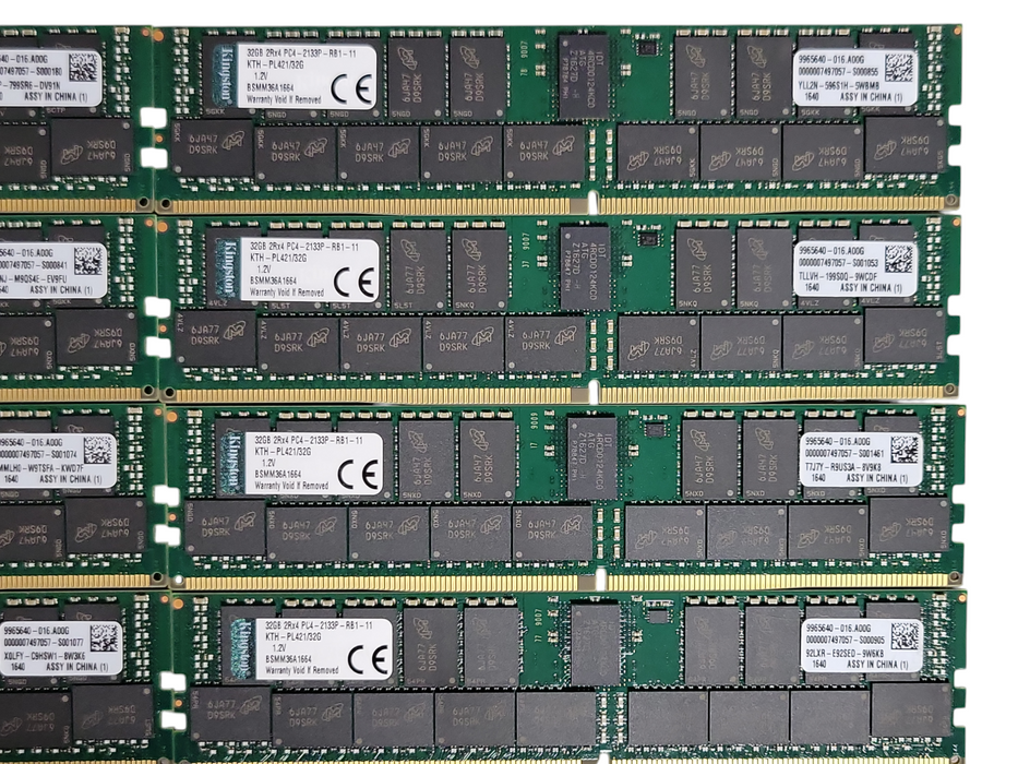 Lot of 8x Kingston 32GB 2Rx4 PC4-2133P-R DDR4 Server RAMs KTH-PL421/32G