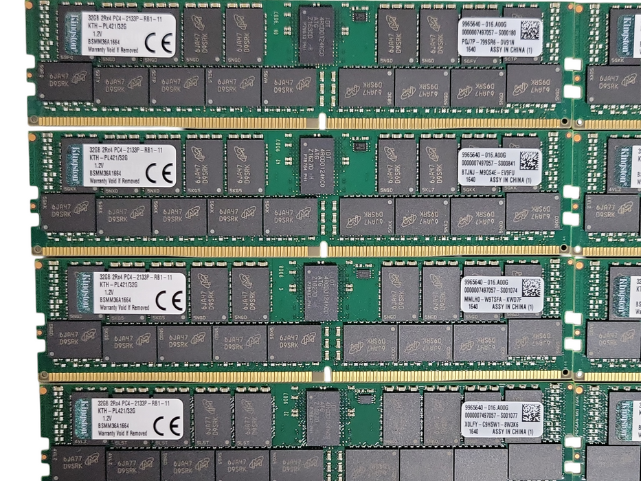 Lot of 8x Kingston 32GB 2Rx4 PC4-2133P-R DDR4 Server RAMs KTH-PL421/32G