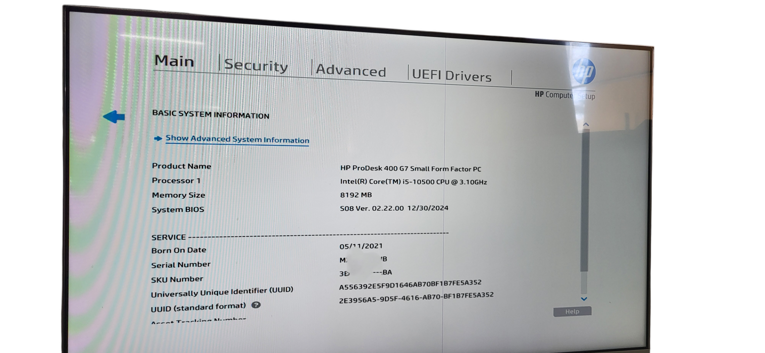 HP ProDesk 400 G7 SFF i5-10500 CPU | 8GB DDR4 | 256GB NVME | READ
