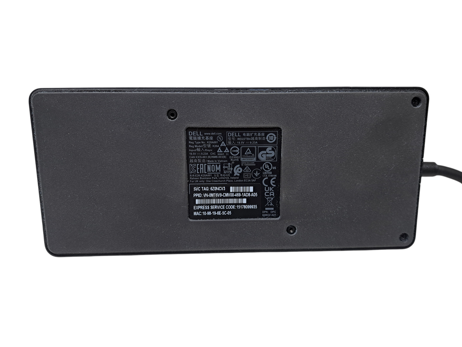 Dell WD22TB4 K20A Thunderbolt 4 USB-C Docking Station w/ 180W Adapter