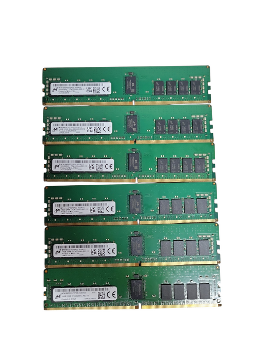 Lot of 6x micron 16GB 2Rx8 PC4-3200AA-R DDR4 Server RAMs