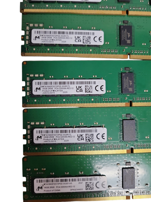 Lot of 6x micron 16GB 2Rx8 PC4-3200AA-R DDR4 Server RAMs