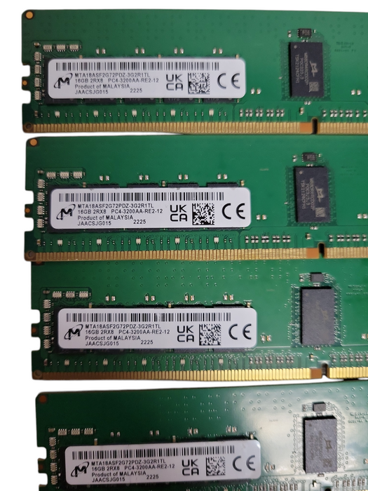 Lot of 6x micron 16GB 2Rx8 PC4-3200AA-R DDR4 Server RAMs